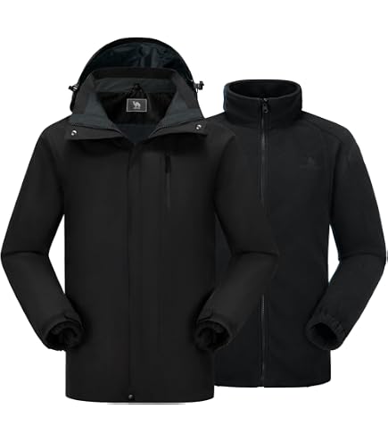 Amazon.com: wantdo Men's Warm Snow Coat 3-in-1 Skiing Jacket